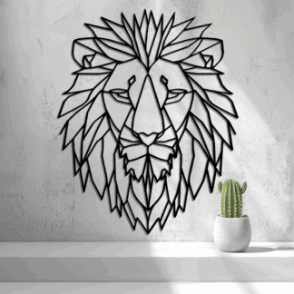 2D Lion Head Low Poly