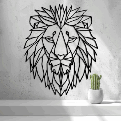 2D Lion Head Low Poly